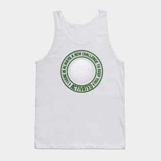 White golf ball with green grass saying text Tank Top